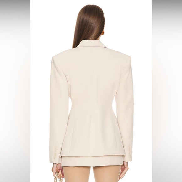 NWT Helsa Recycled Twill S Curve Jacket Blazer Fitted Hourglass Light Khaki Tan - Picture 2 of 14